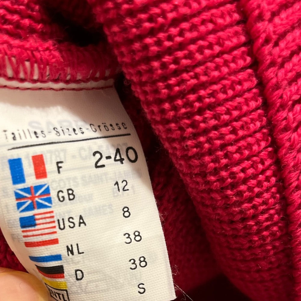 Saint James Pink Button Front Wool Blend Cardigan Nautical Sz 8 - Picture 9 of 14